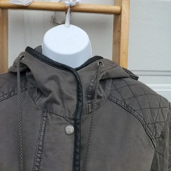 Guess  Coat Women’s Size Large Army Green Utility - Picture 7 of 8